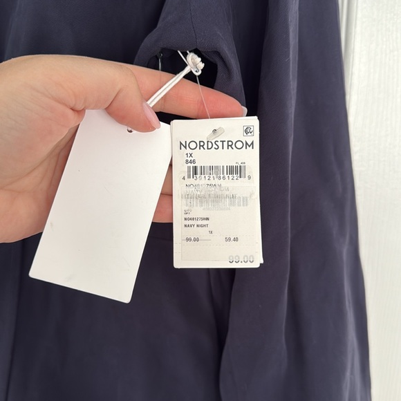 NEW- Nordstrom Navy Blue Wrap Front Maxi Dress - Picture 9 of 15